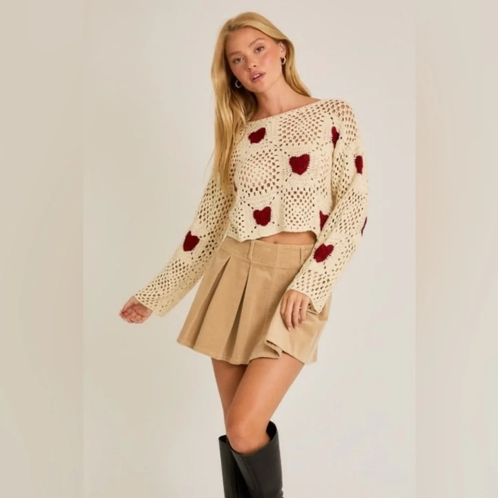Crochet Heart Sweater Top - Le Lis - Picture 4 of 8